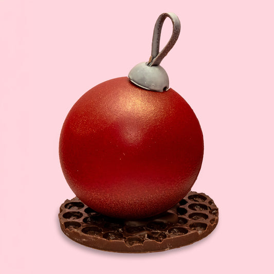 Luxury Milk Chocolate Bauble Filled with Christmas Chocolates (red) (Pick up only product)