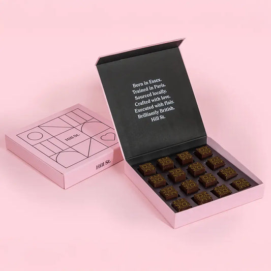 Dark chocolate Cambridge gin & yellow plum ganache cubes - 16 pieces