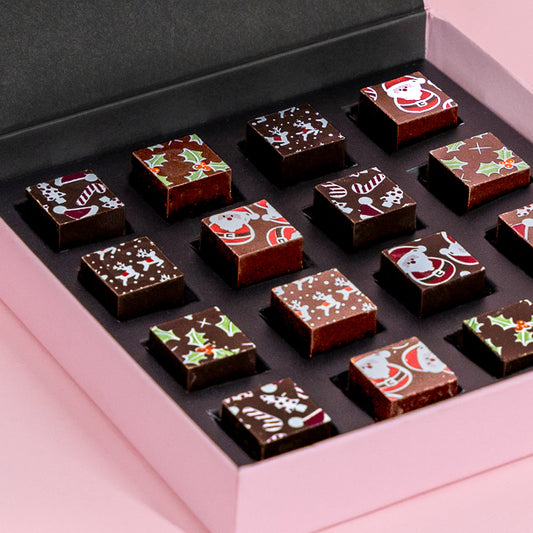 Hill St.  Luxury Mixed Chocolate Ganache Christmas Cube Box