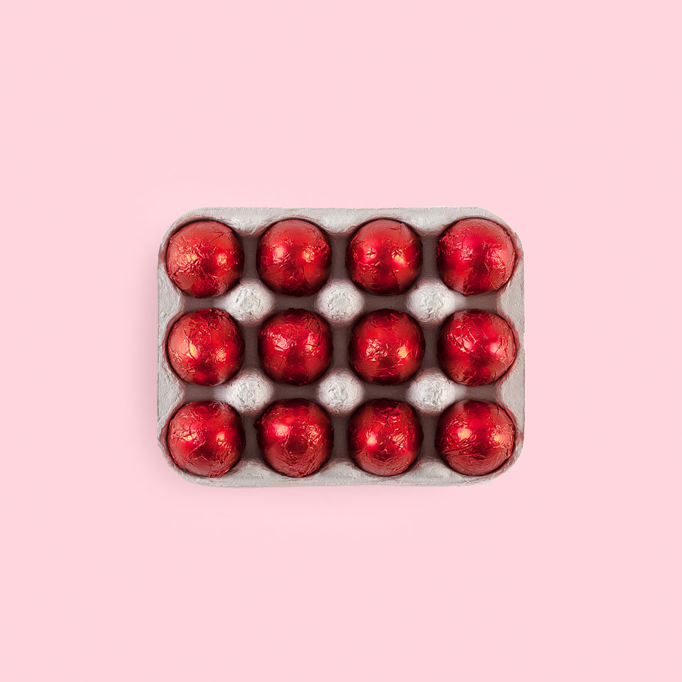 Mini Raspberry Ganache Eggs - Dark