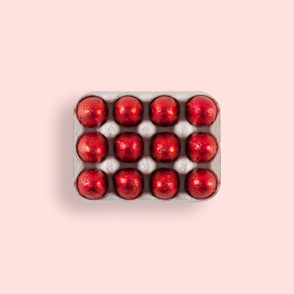 Mini Raspberry Ganache Eggs - Dark