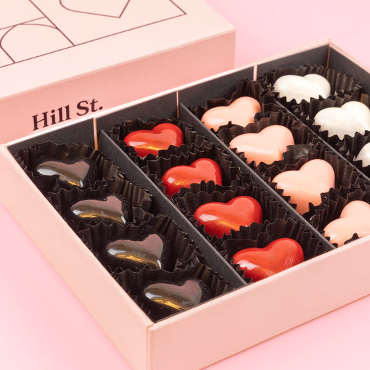 Hill St. Valentine's Chocolate Hearts: Variety (16)